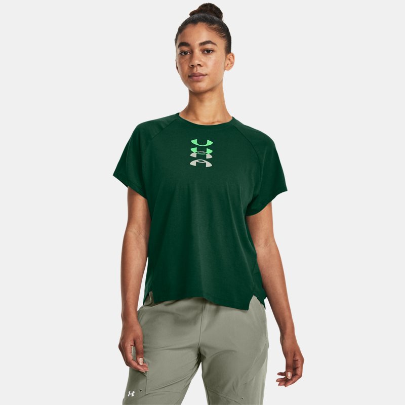 Women's  Under Armour  Anywhere Graphic T-Shirt Greenwood / Green Screen / Grove Green L
